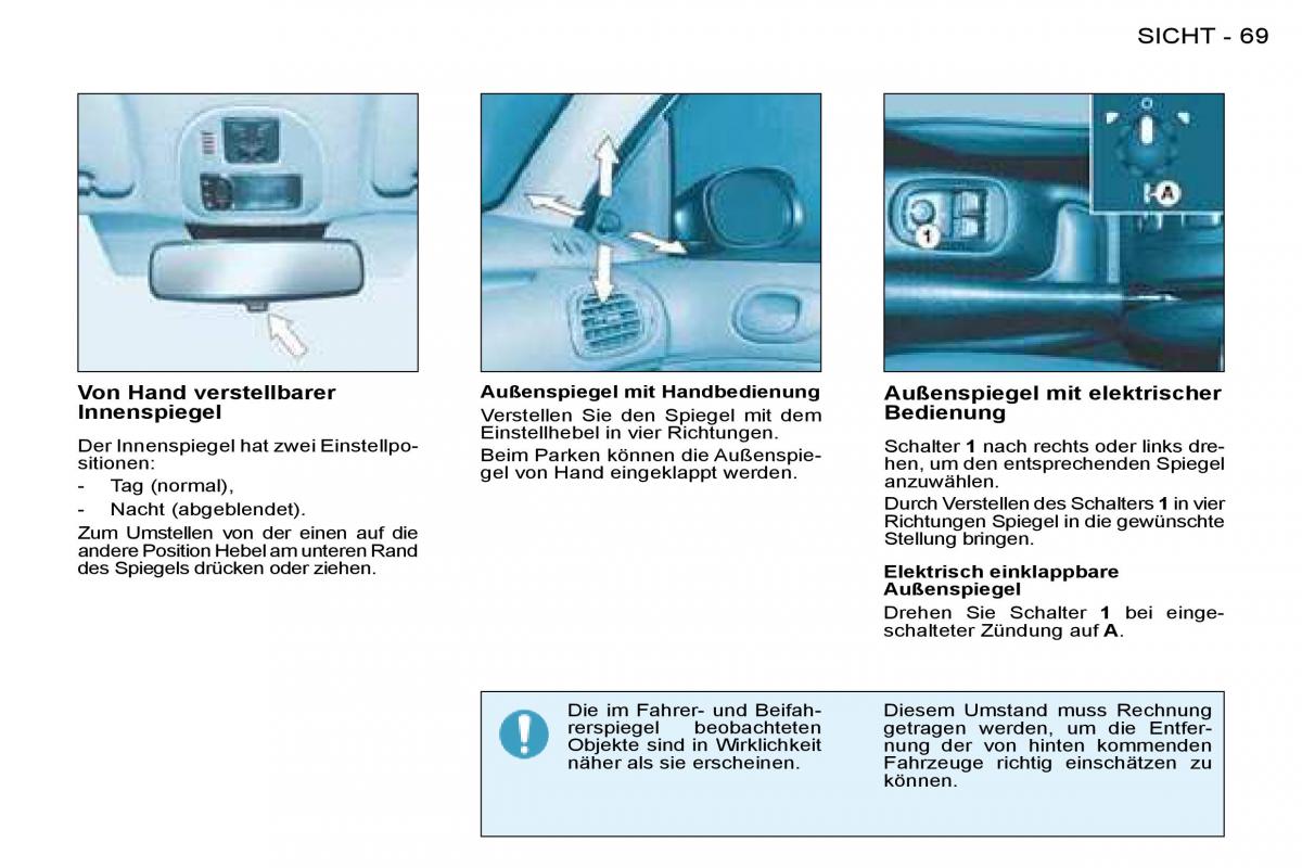 Peugeot 206 Handbuch / page 73