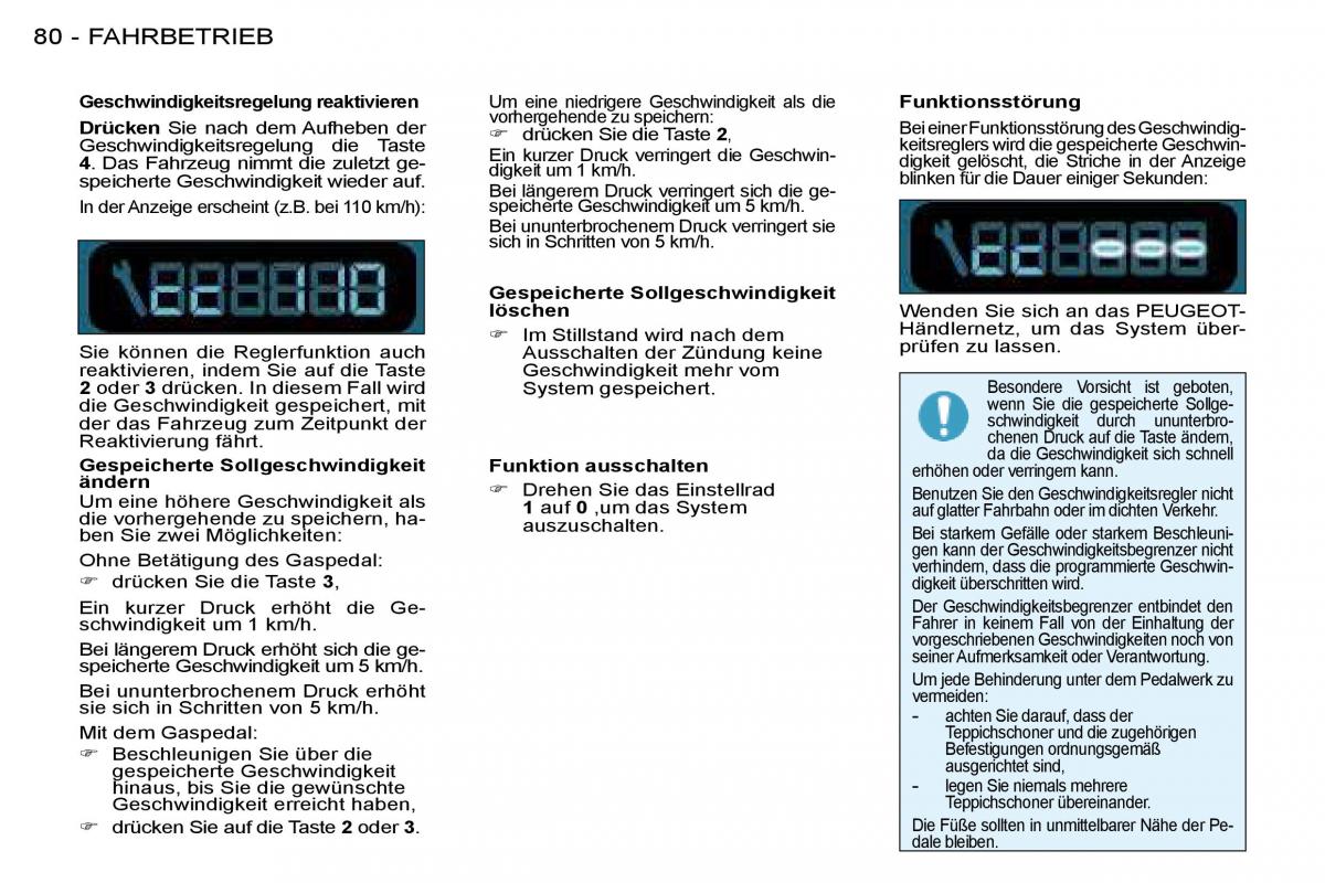 Peugeot 206 Handbuch / page 85