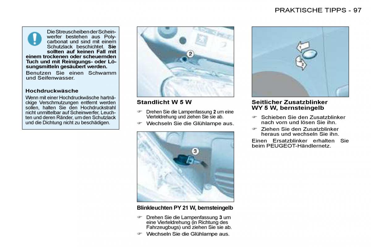 Peugeot 206 Handbuch / page 103