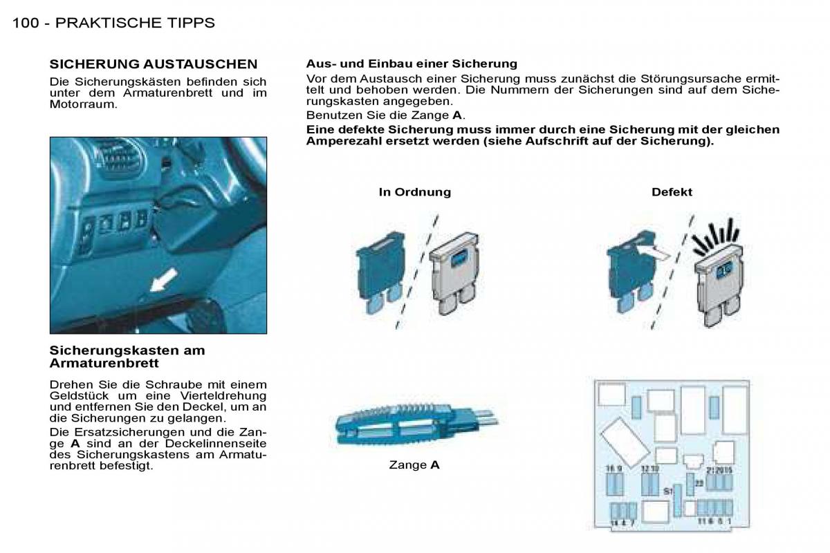 Peugeot 206 Handbuch / page 106