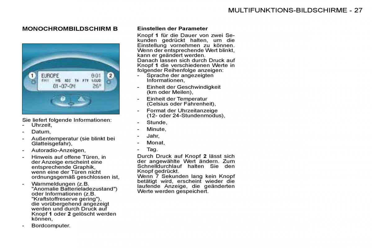 Peugeot 206 Handbuch / page 25