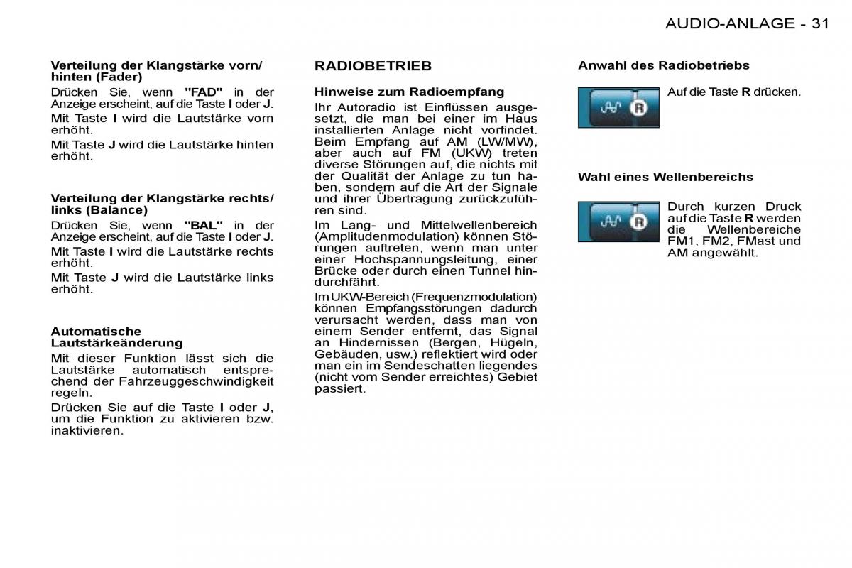 Peugeot 206 Handbuch / page 29