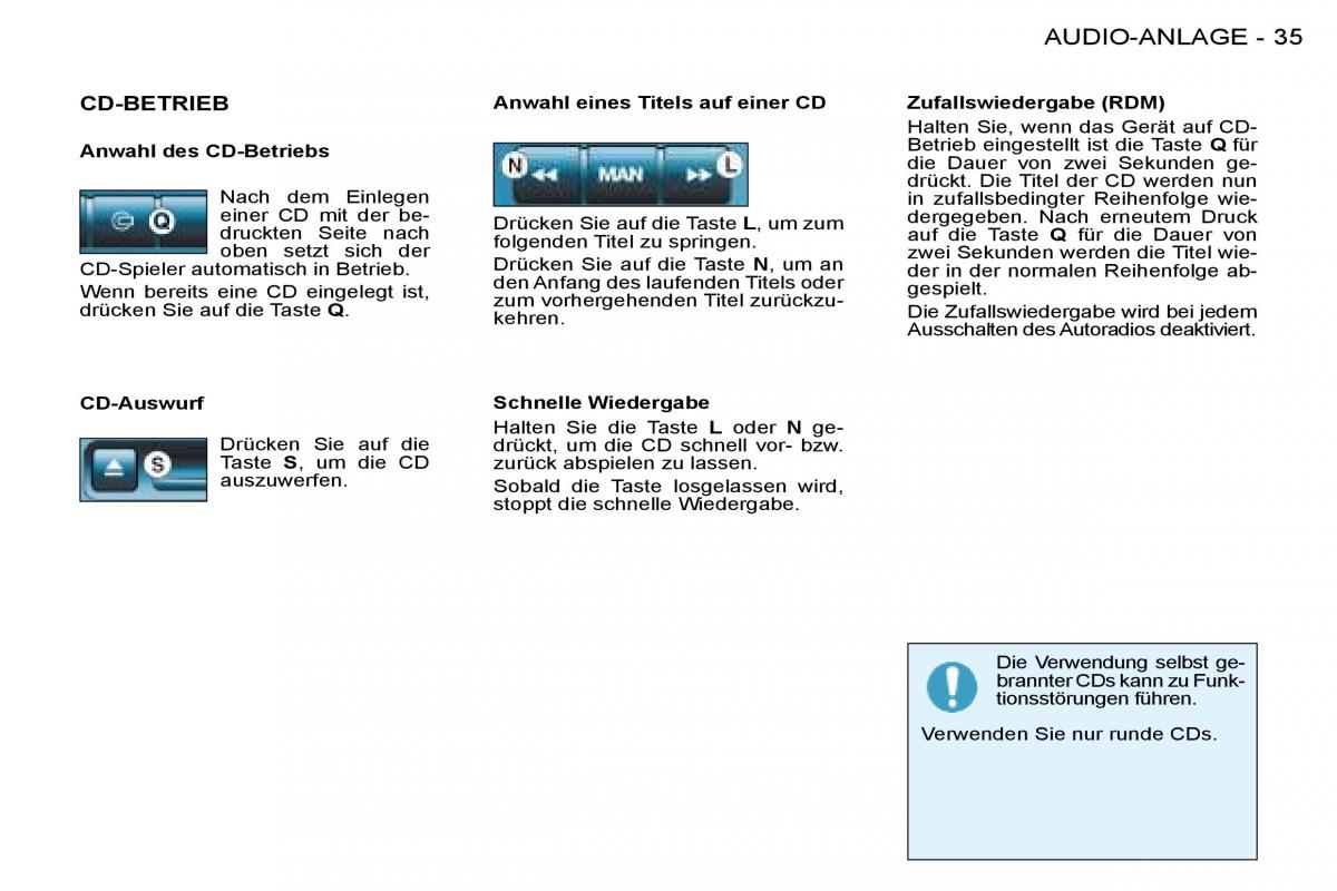 Peugeot 206 Handbuch / page 34