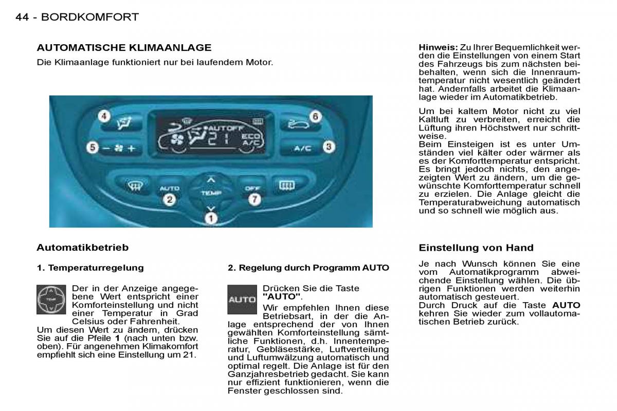 Peugeot 206 Handbuch / page 43