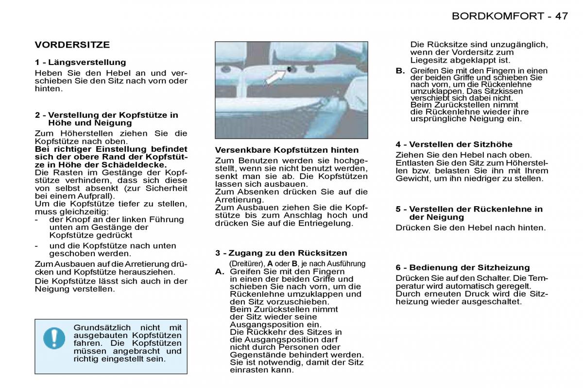 Peugeot 206 Handbuch / page 46