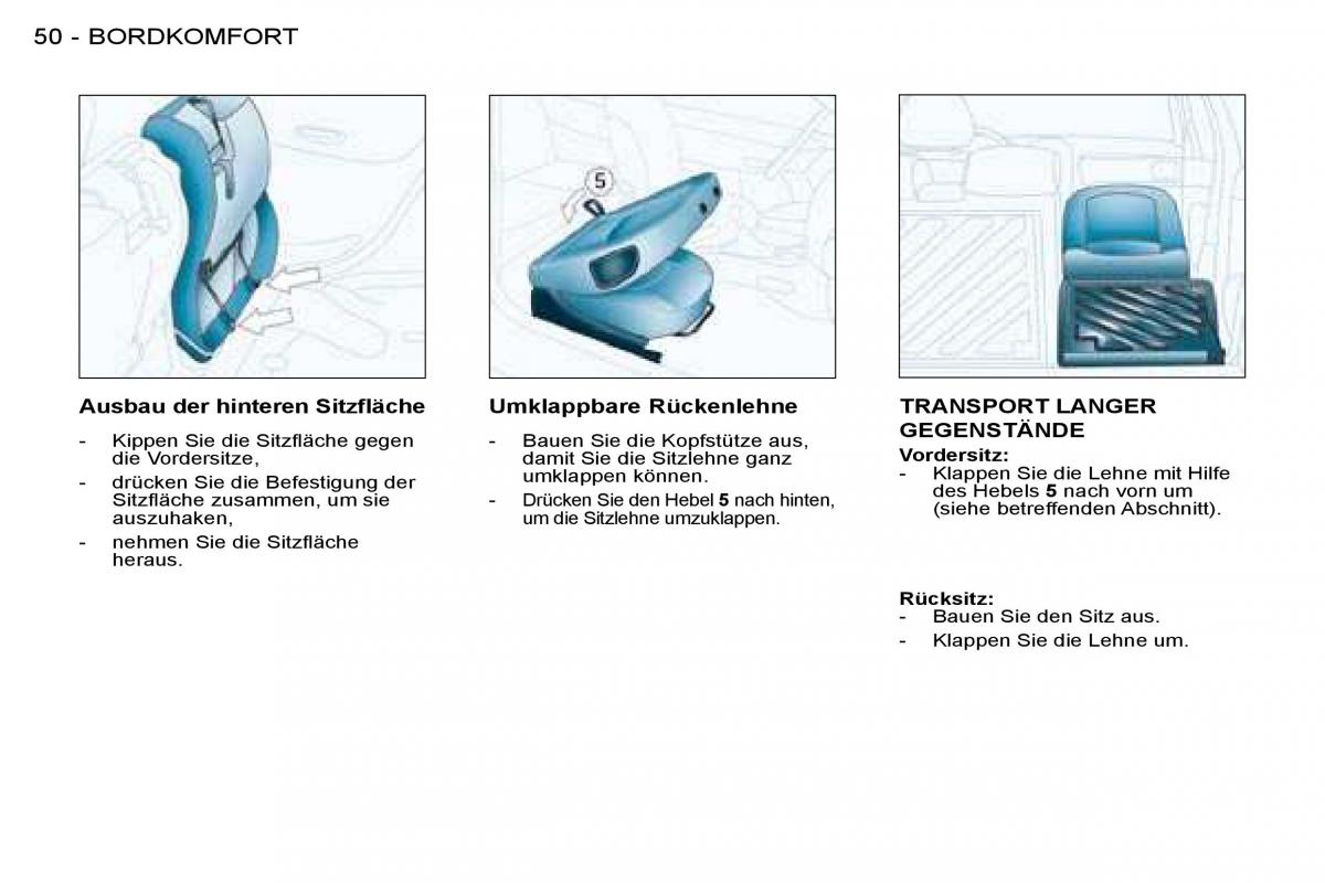 Peugeot 206 Handbuch / page 50