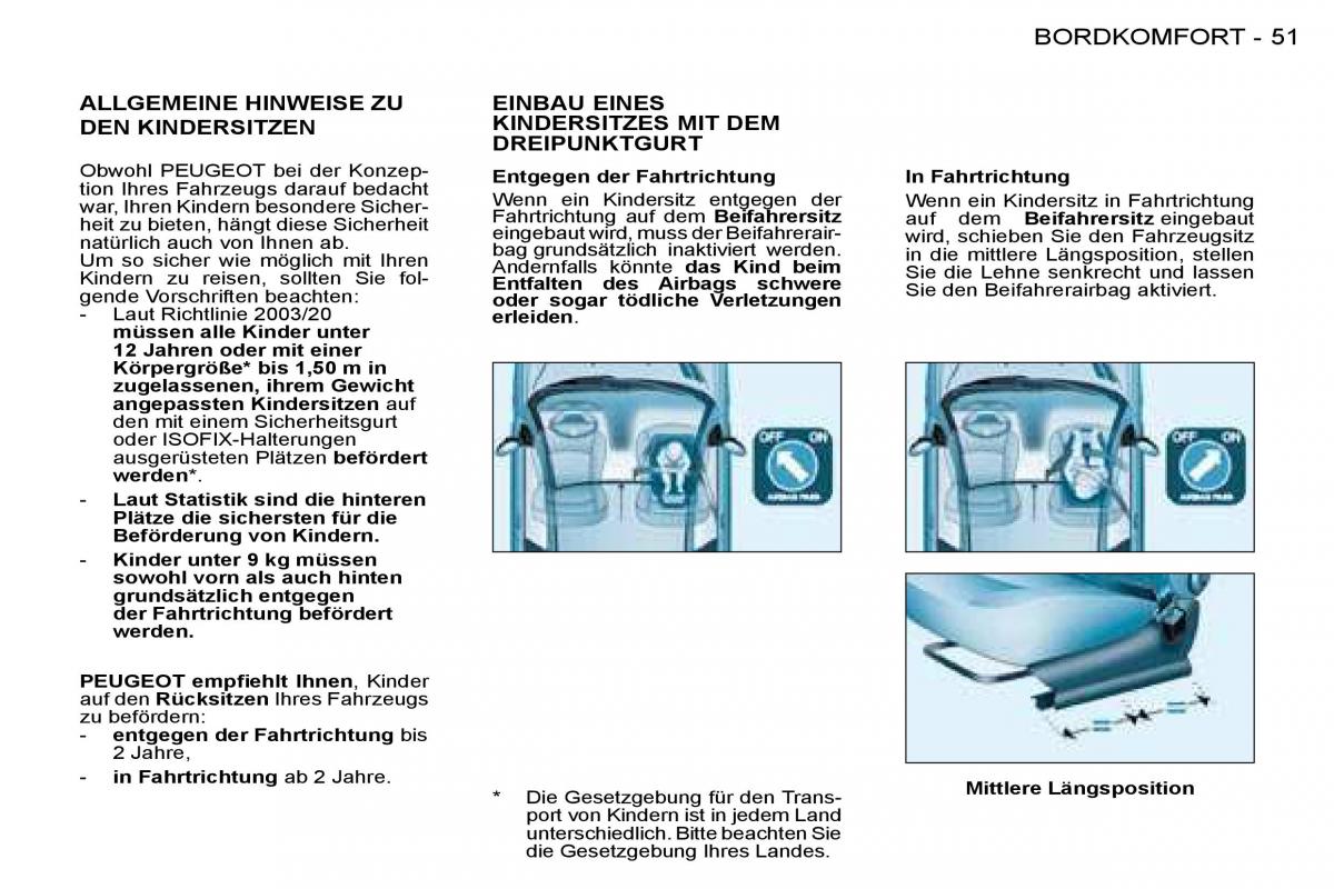 Peugeot 206 Handbuch / page 52