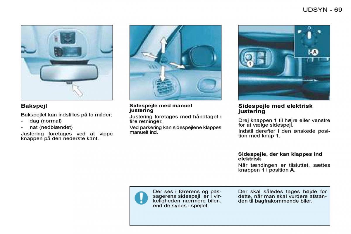 Peugeot 206 Bilens instruktionsbog / page 73