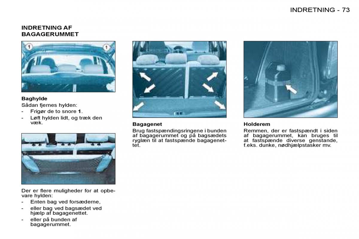 Peugeot 206 Bilens instruktionsbog / page 77