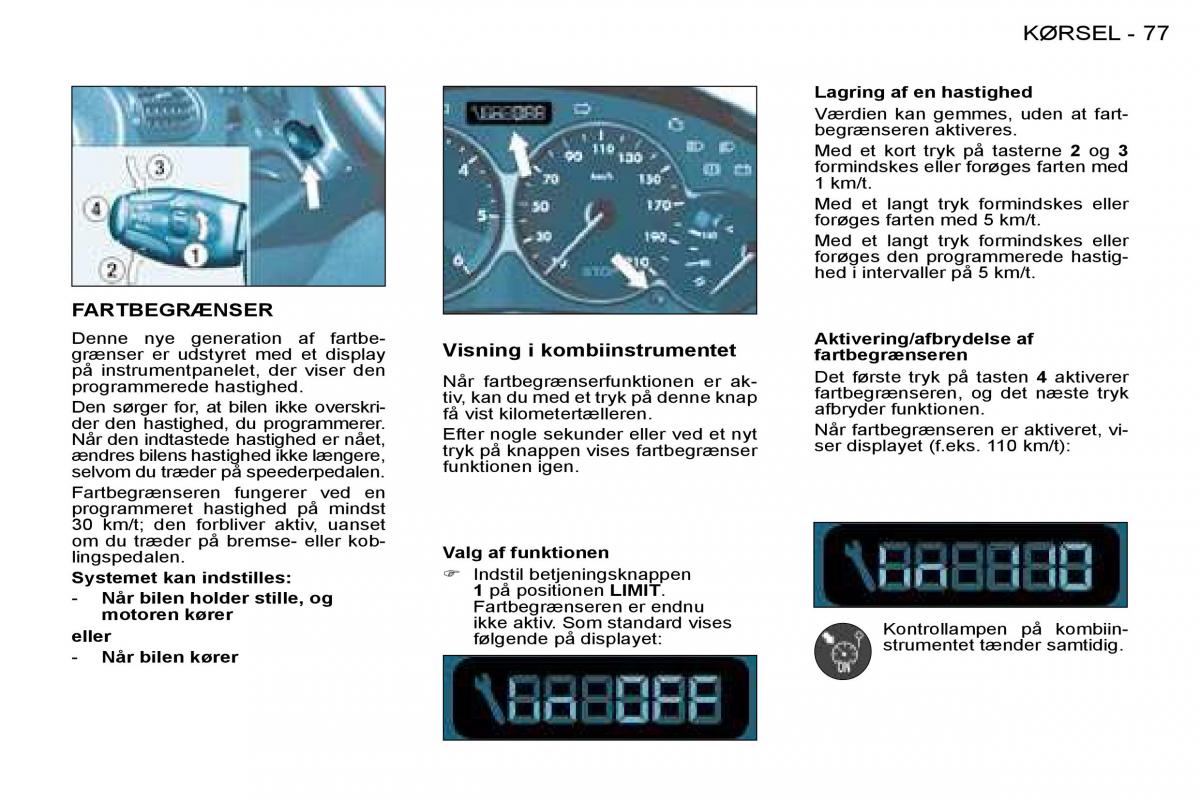 Peugeot 206 Bilens instruktionsbog / page 82