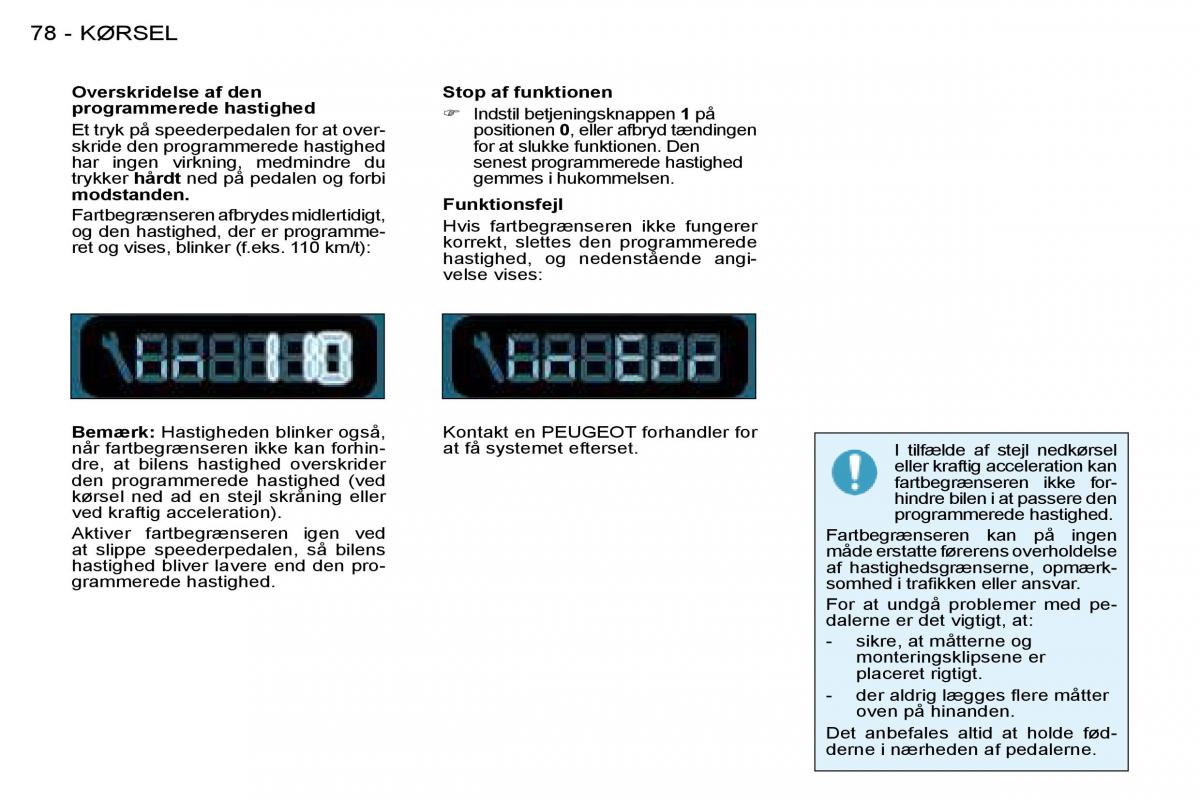 Peugeot 206 Bilens instruktionsbog / page 83