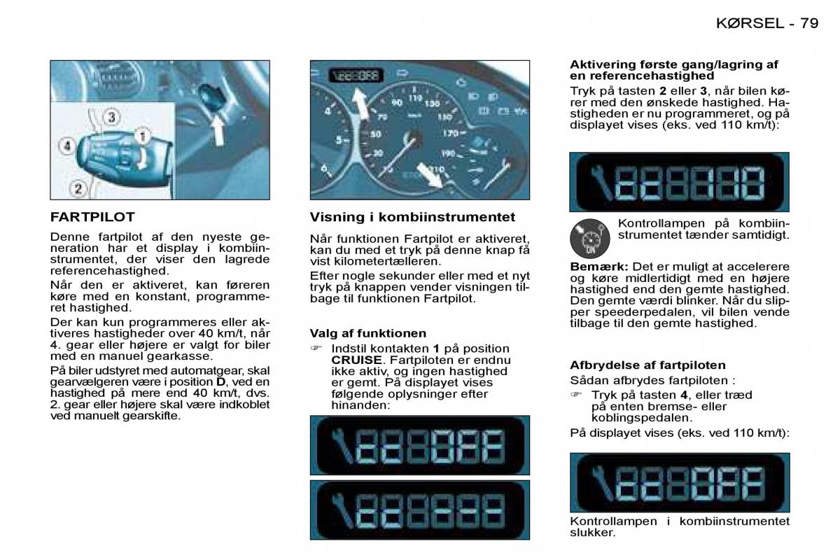 Peugeot 206 Bilens instruktionsbog / page 84