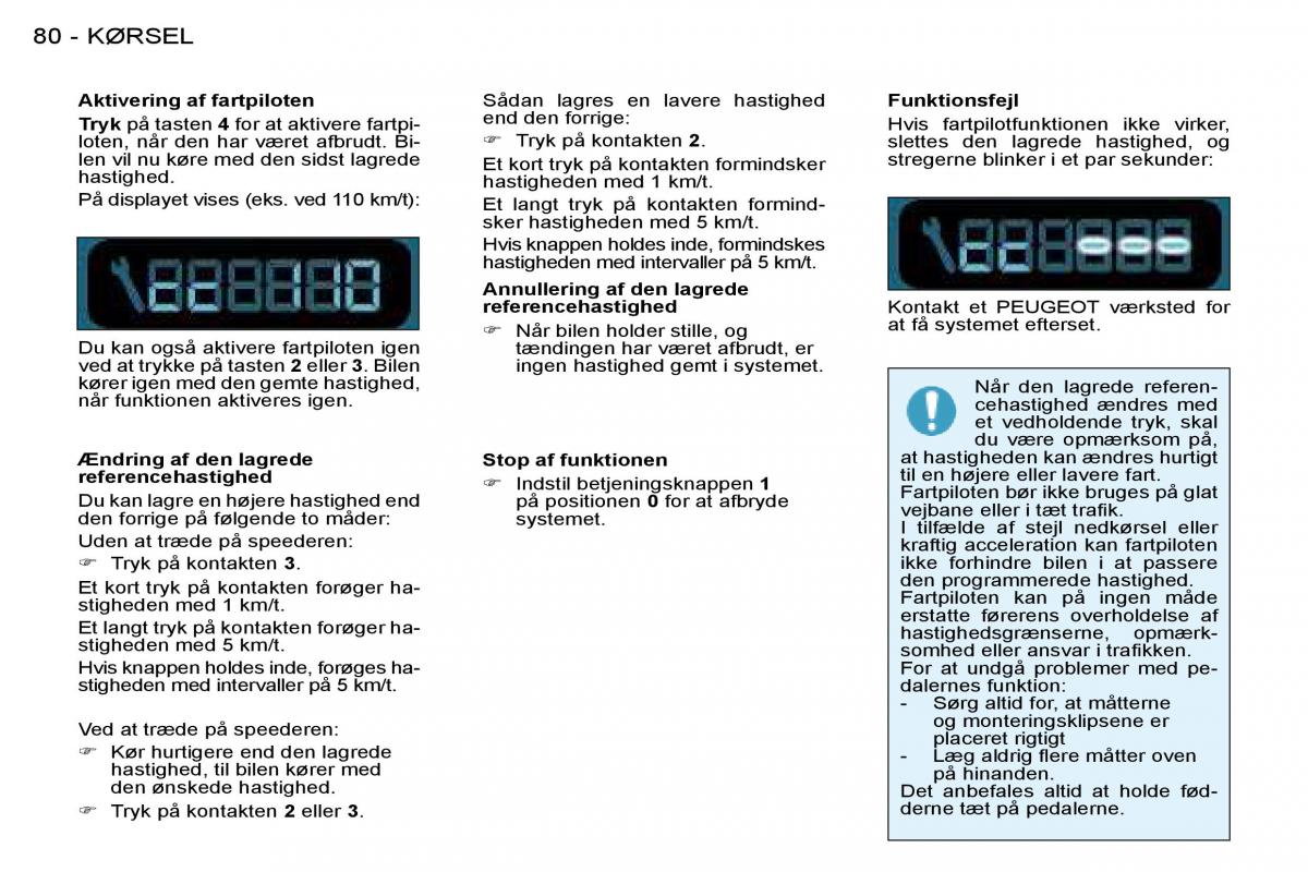 Peugeot 206 Bilens instruktionsbog / page 85