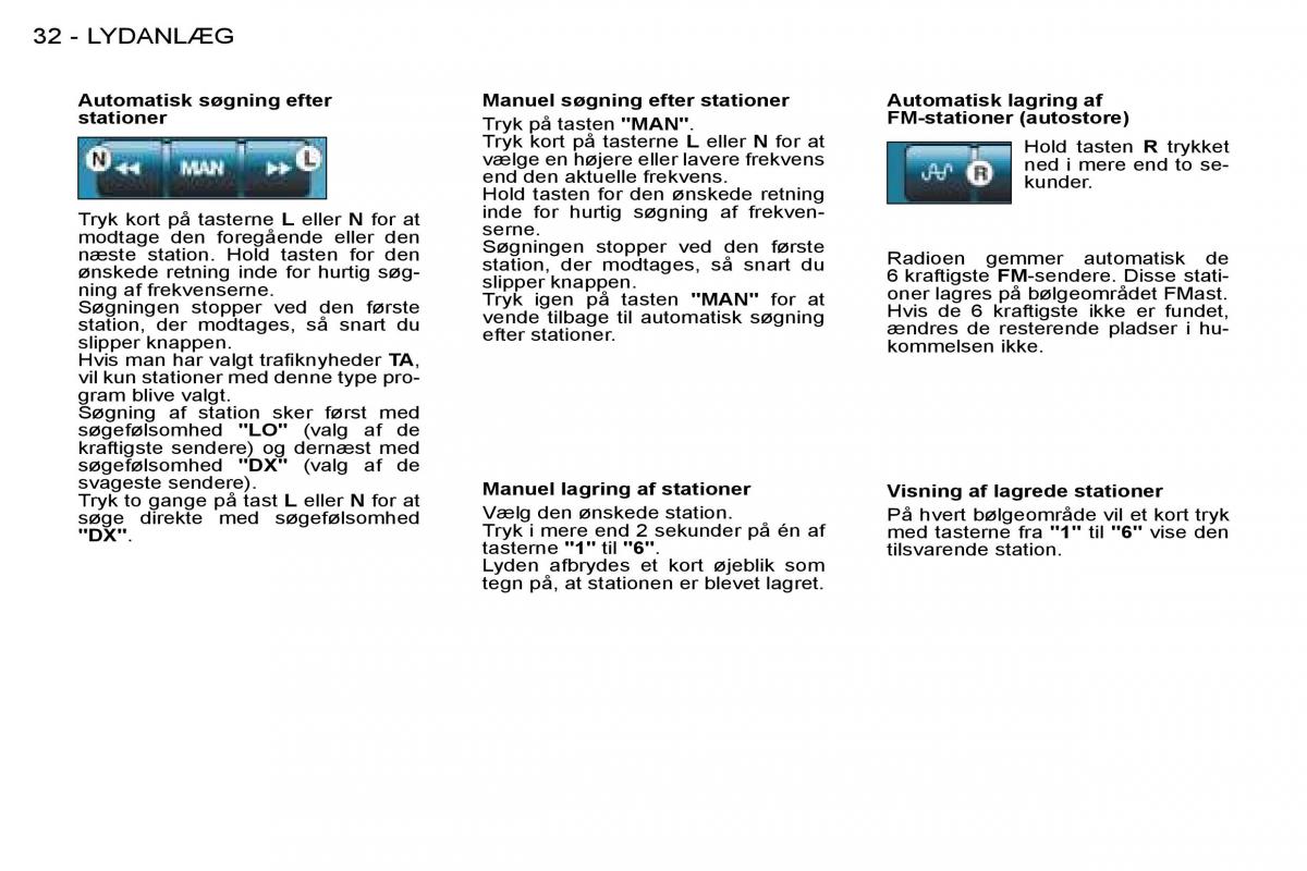 Peugeot 206 Bilens instruktionsbog / page 31