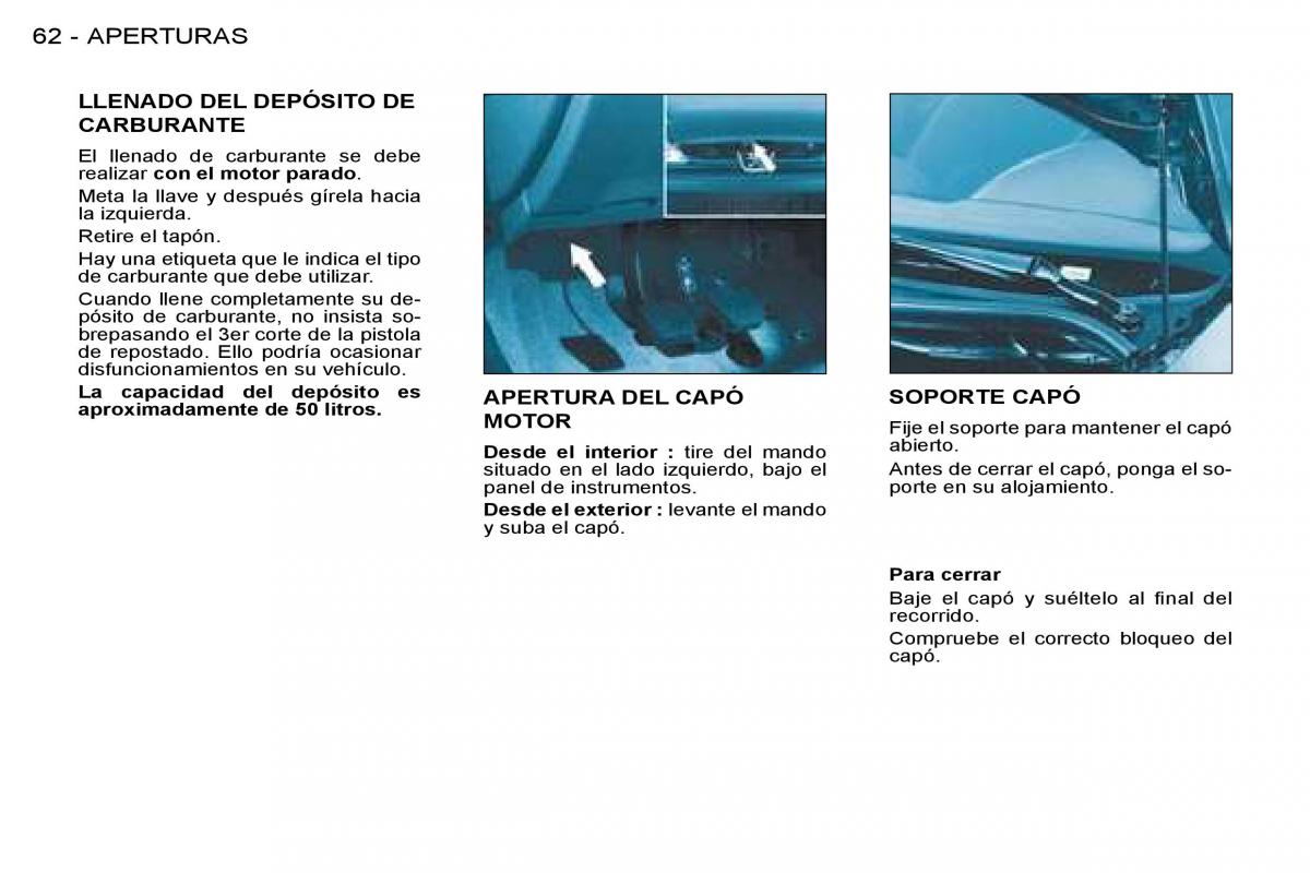 Peugeot 206 manual del propietario / page 65