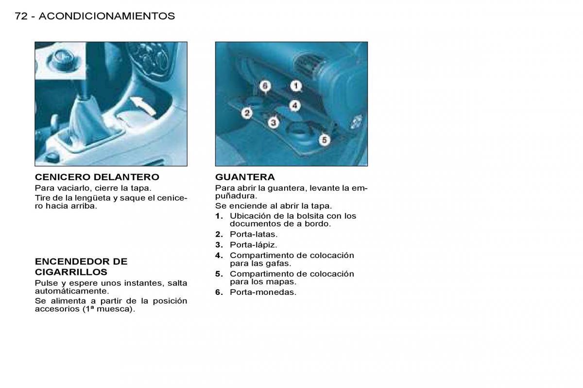 Peugeot 206 manual del propietario / page 76