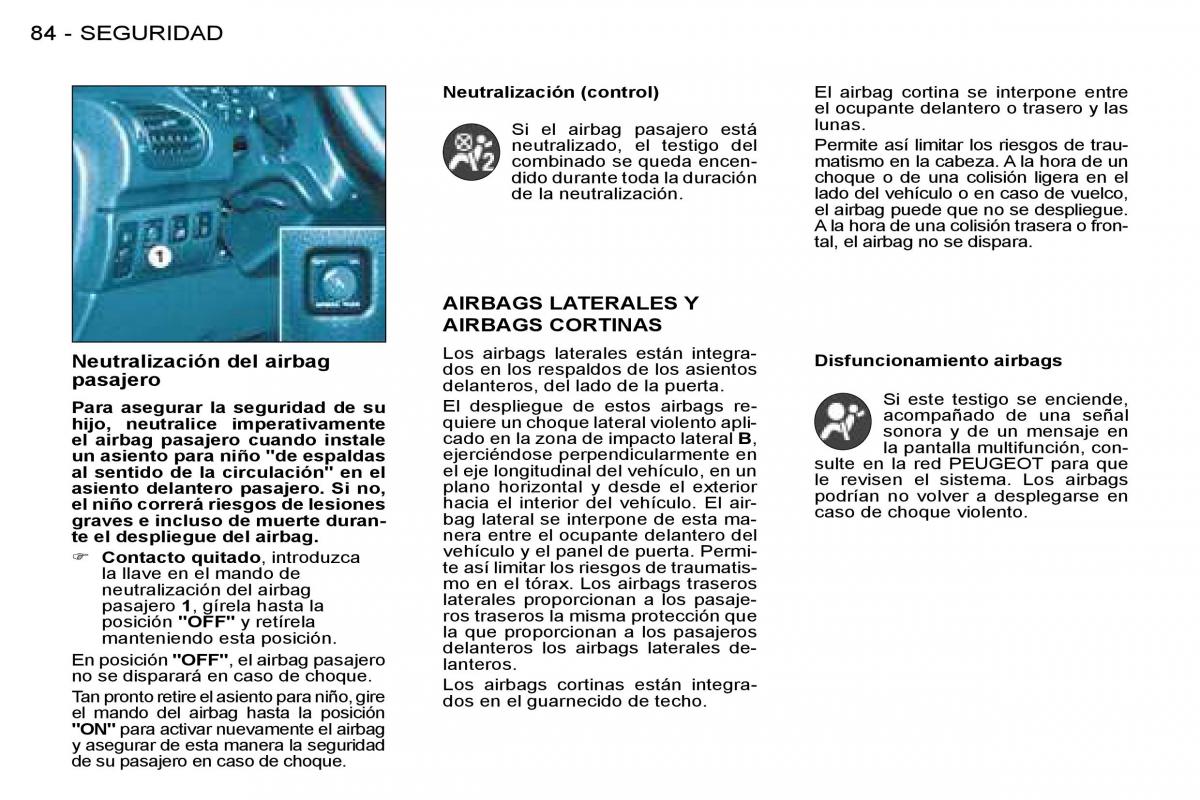 Peugeot 206 manual del propietario / page 89