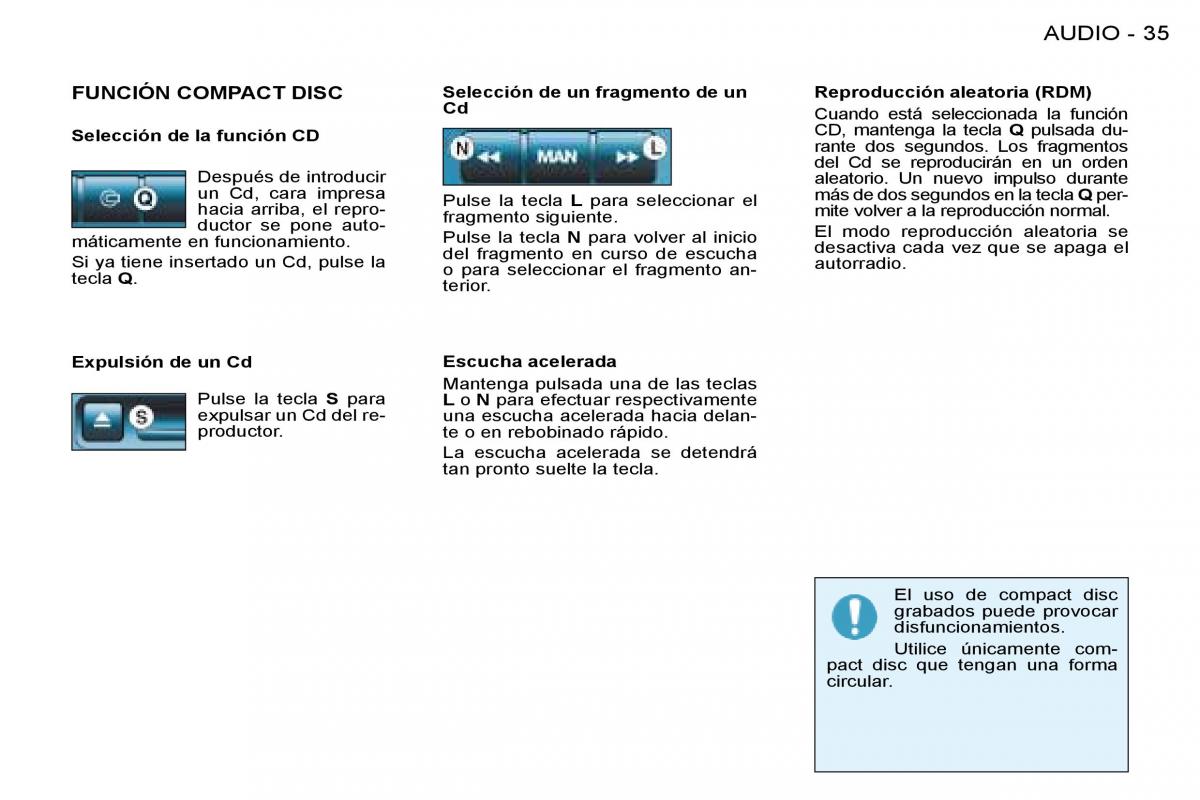 Peugeot 206 manual del propietario / page 34