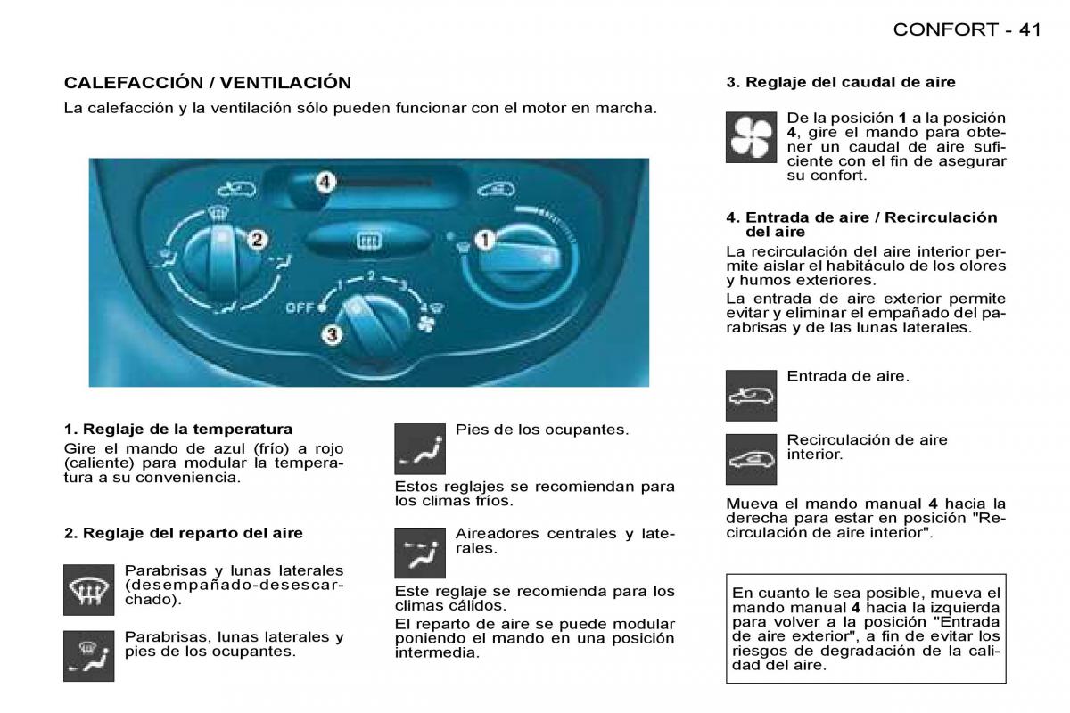 Peugeot 206 manual del propietario / page 40