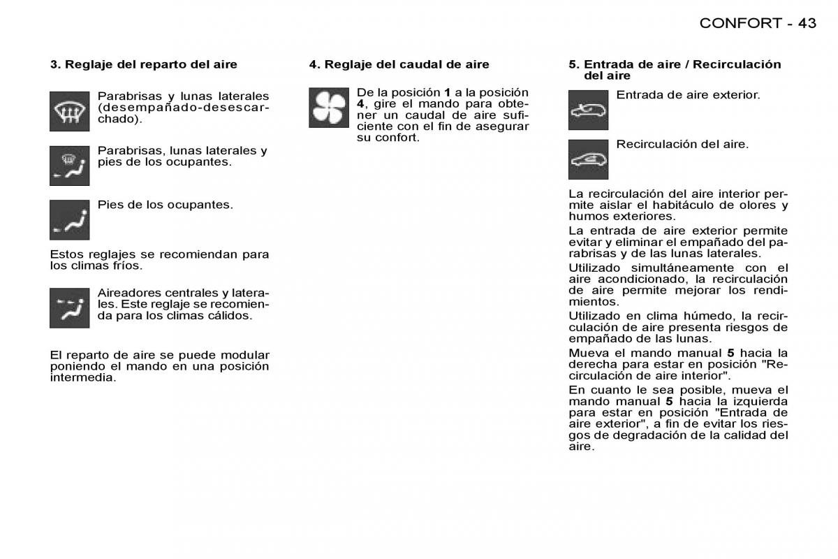 Peugeot 206 manual del propietario / page 42