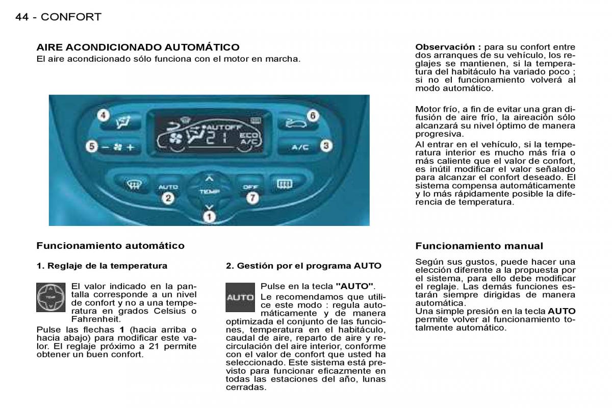 Peugeot 206 manual del propietario / page 43