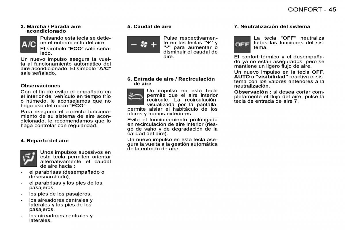 Peugeot 206 manual del propietario / page 44