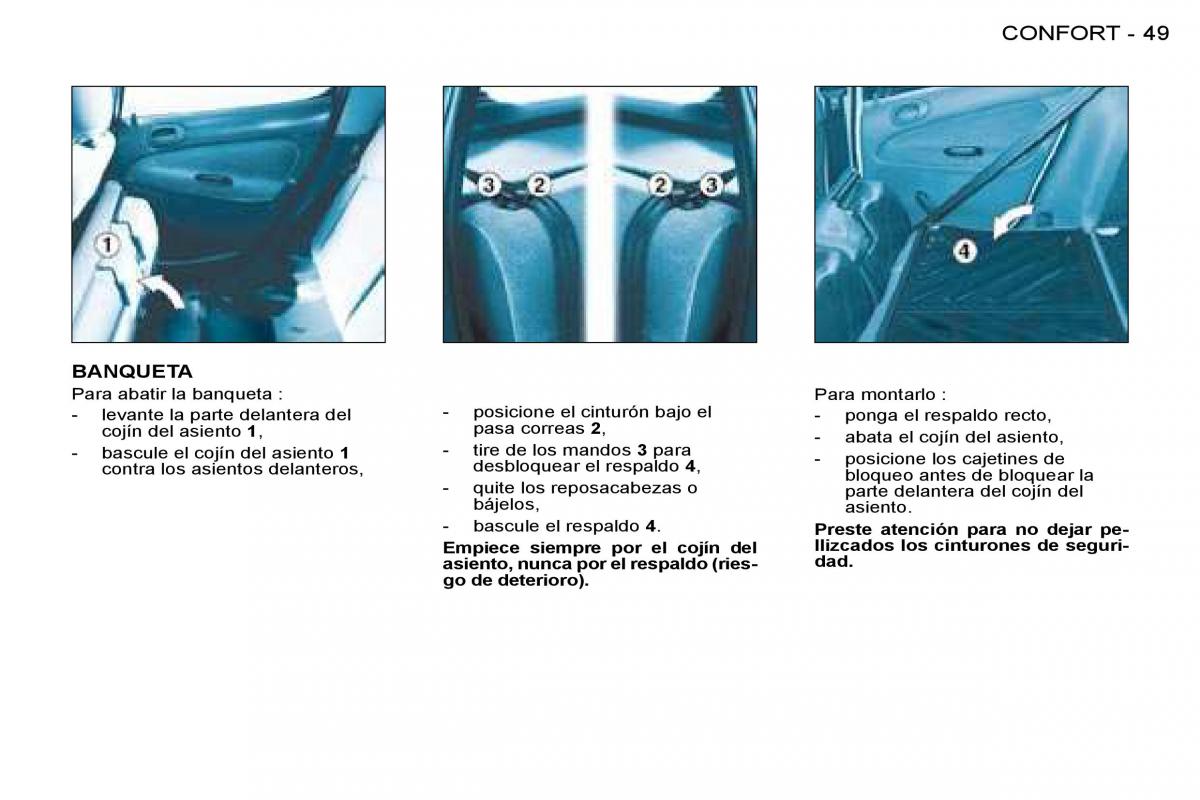 Peugeot 206 manual del propietario / page 49