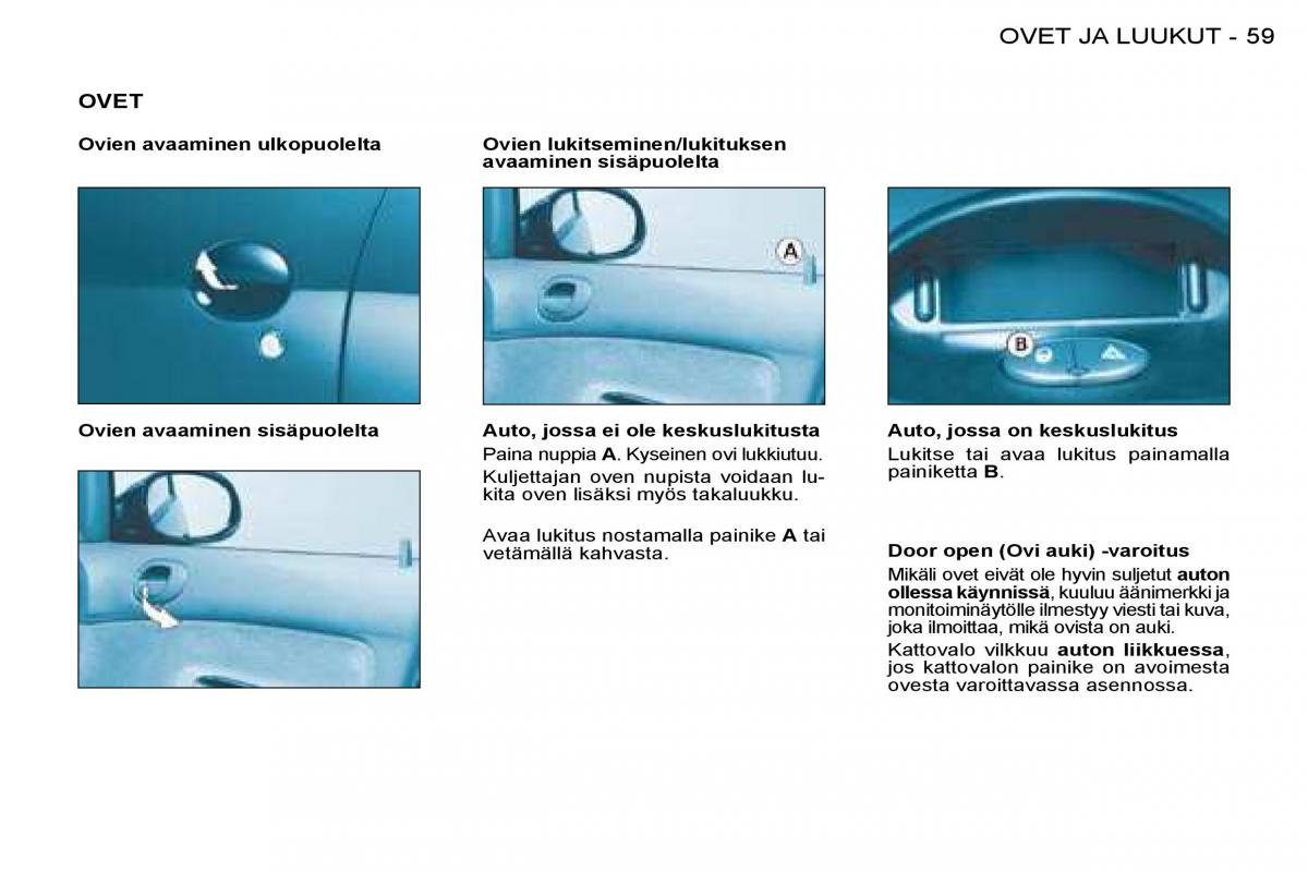 Peugeot 206 omistajan kasikirja / page 62