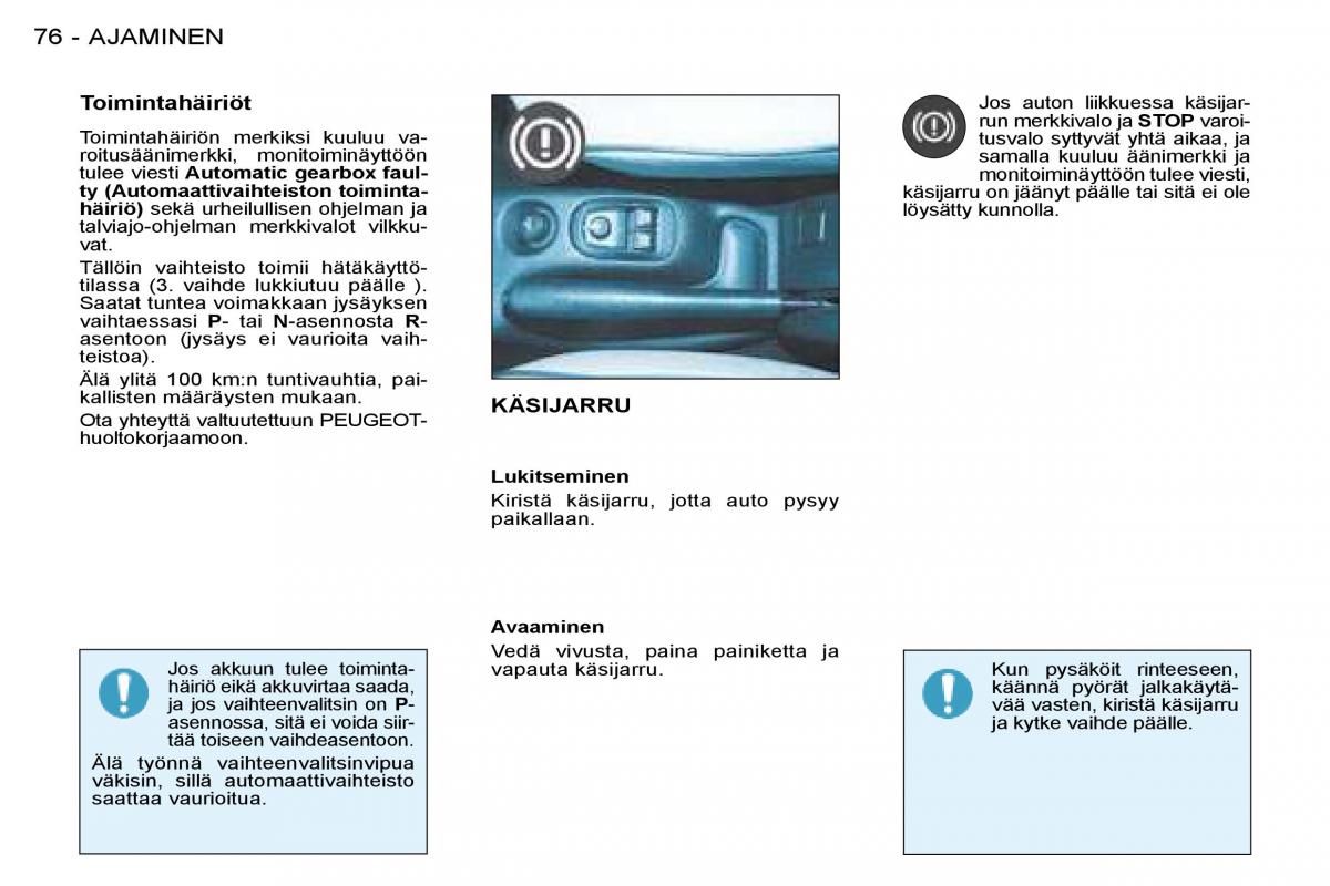 Peugeot 206 omistajan kasikirja / page 81