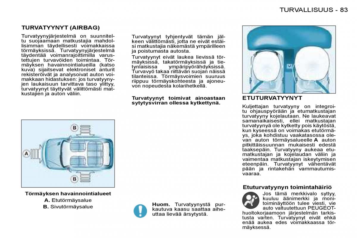 Peugeot 206 omistajan kasikirja / page 88