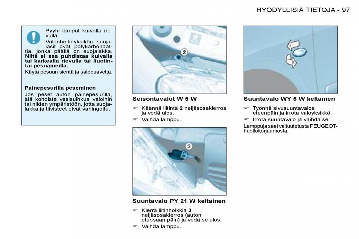 Peugeot 206 omistajan kasikirja / page 103