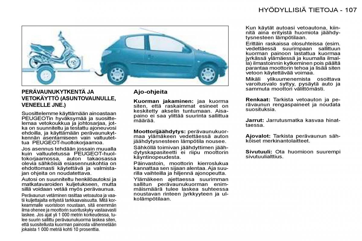 Peugeot 206 omistajan kasikirja / page 114