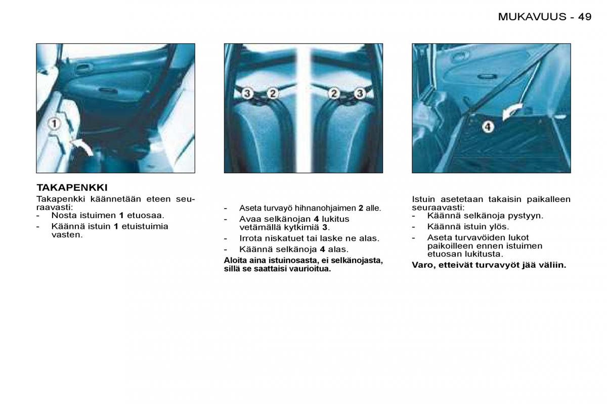 Peugeot 206 omistajan kasikirja / page 49