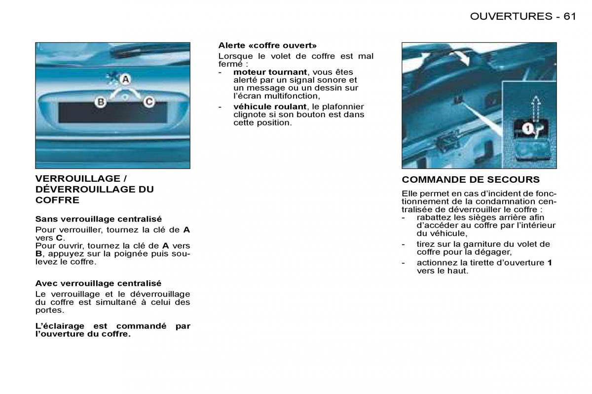 Peugeot 206 manuel du proprietaire / page 64