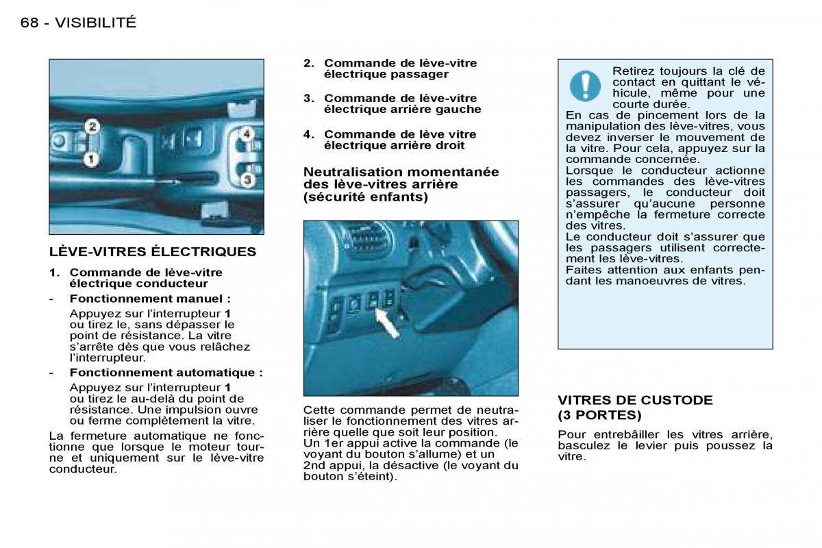 Peugeot 206 manuel du proprietaire / page 68