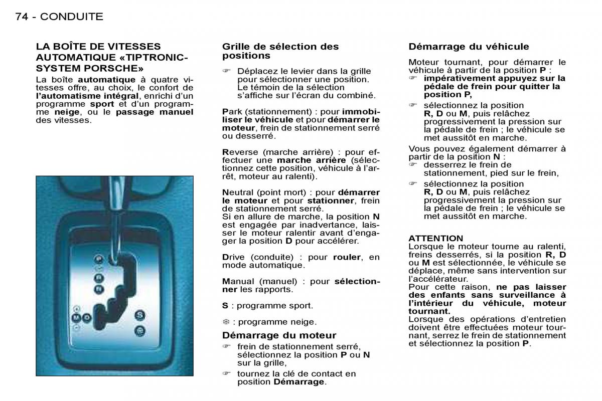 Peugeot 206 manuel du proprietaire / page 74