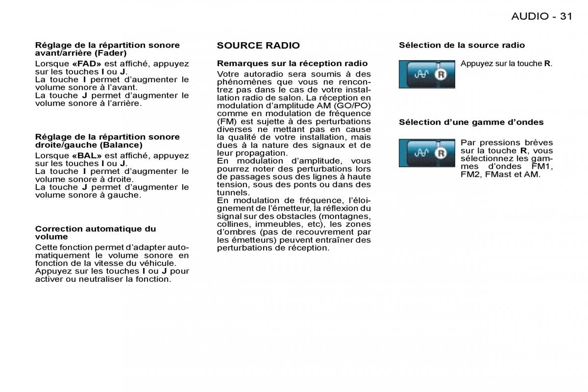 Peugeot 206 manuel du proprietaire / page 30