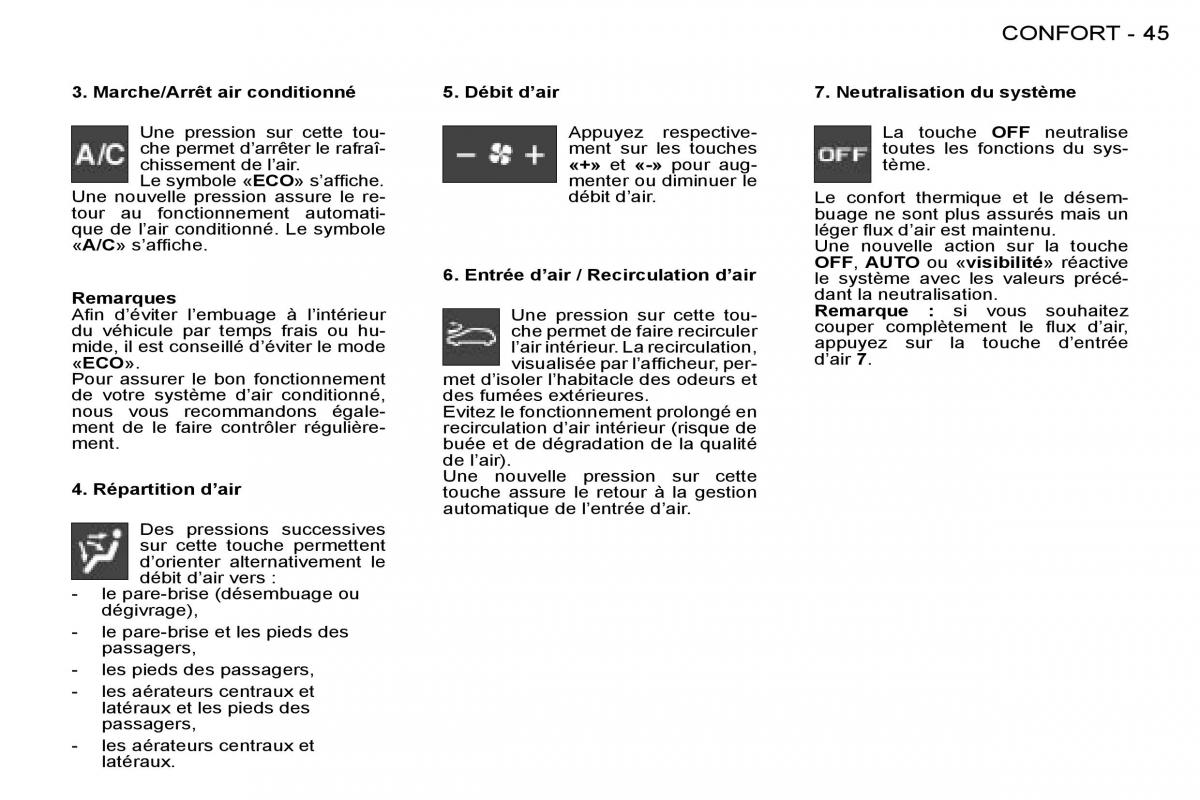 Peugeot 206 manuel du proprietaire / page 44