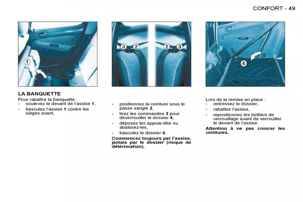 Peugeot 206 manuel du proprietaire / page 49