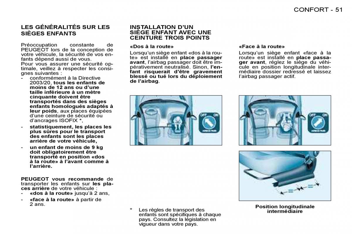 Peugeot 206 manuel du proprietaire / page 52
