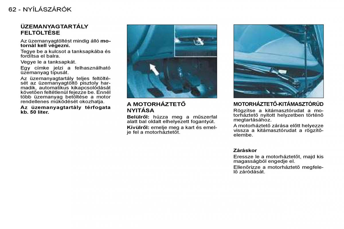 Peugeot 206 Kezelesi utmutato / page 65