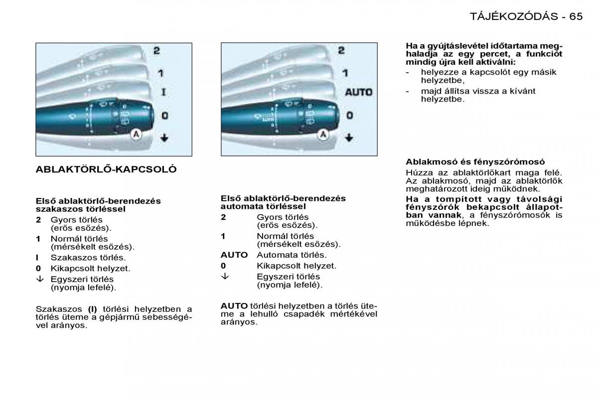 Peugeot 206 Kezelesi utmutato / page 69