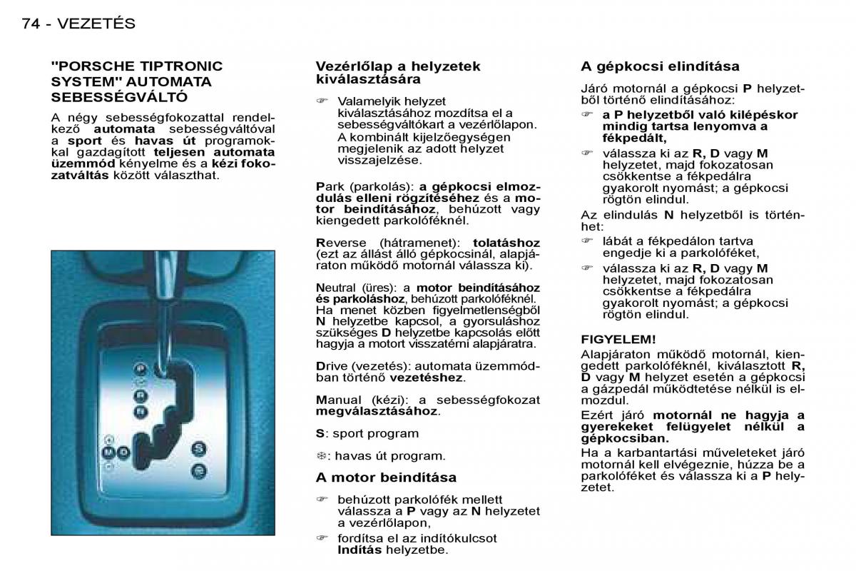 Peugeot 206 Kezelesi utmutato / page 78