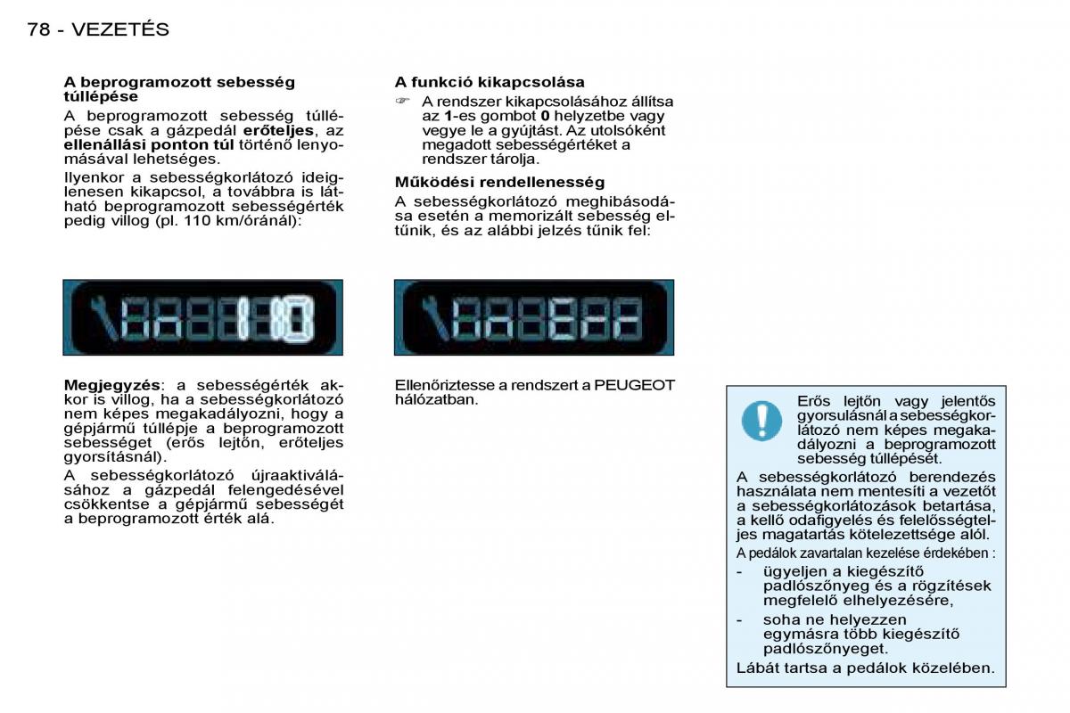 Peugeot 206 Kezelesi utmutato / page 83