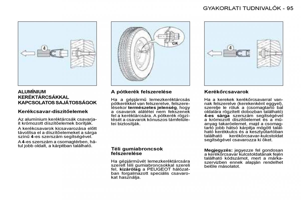 Peugeot 206 Kezelesi utmutato / page 101