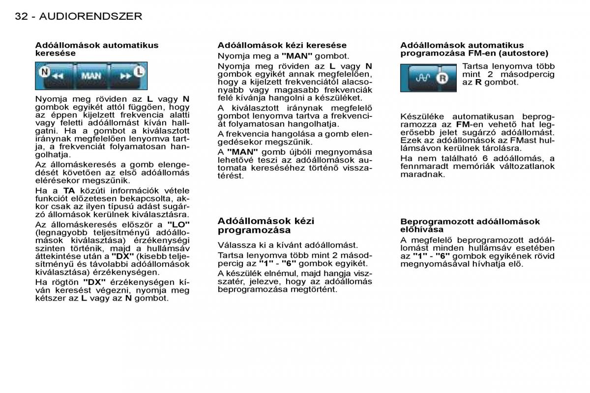 Peugeot 206 Kezelesi utmutato / page 31