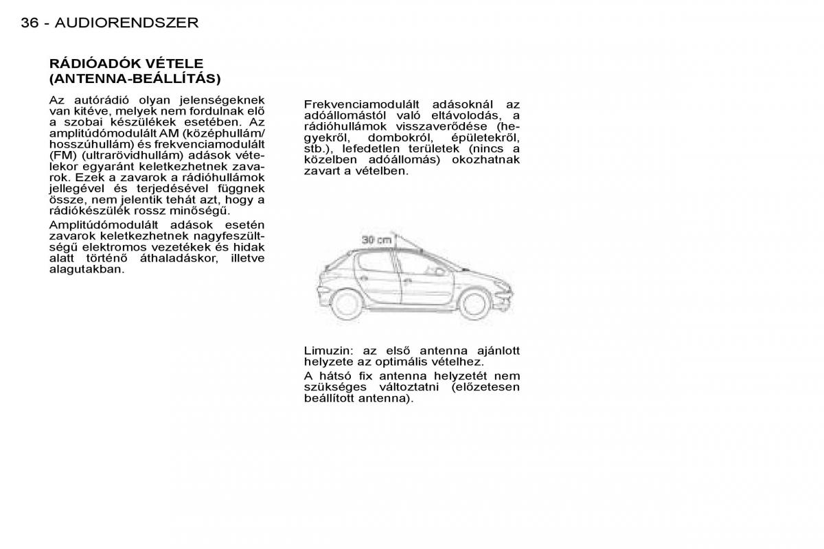 Peugeot 206 Kezelesi utmutato / page 35