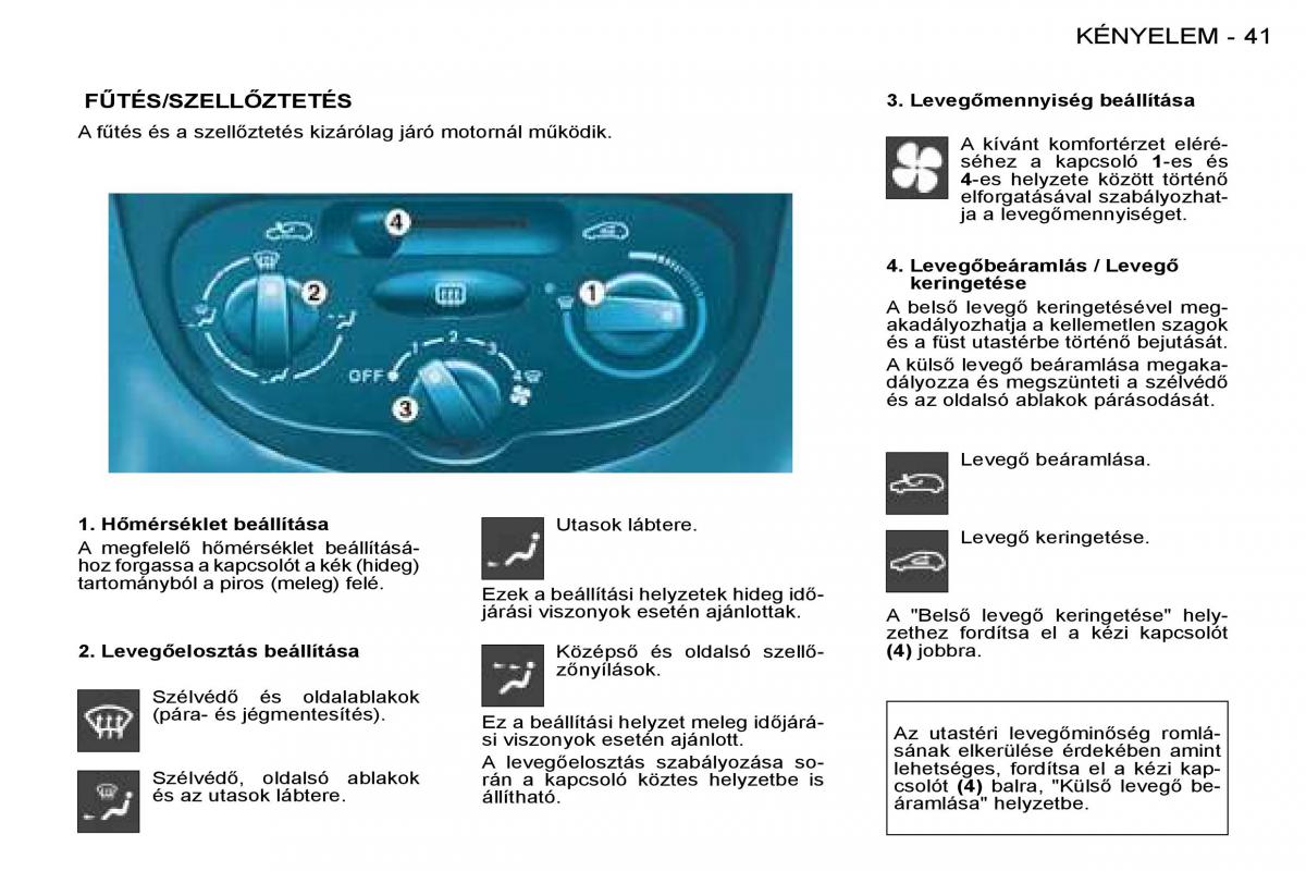 Peugeot 206 Kezelesi utmutato / page 40