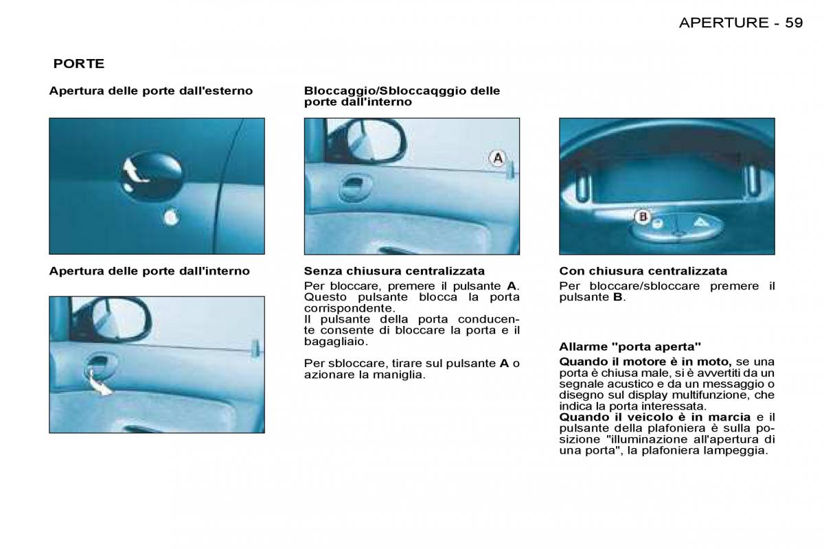 Peugeot 206 manuale del proprietario / page 62