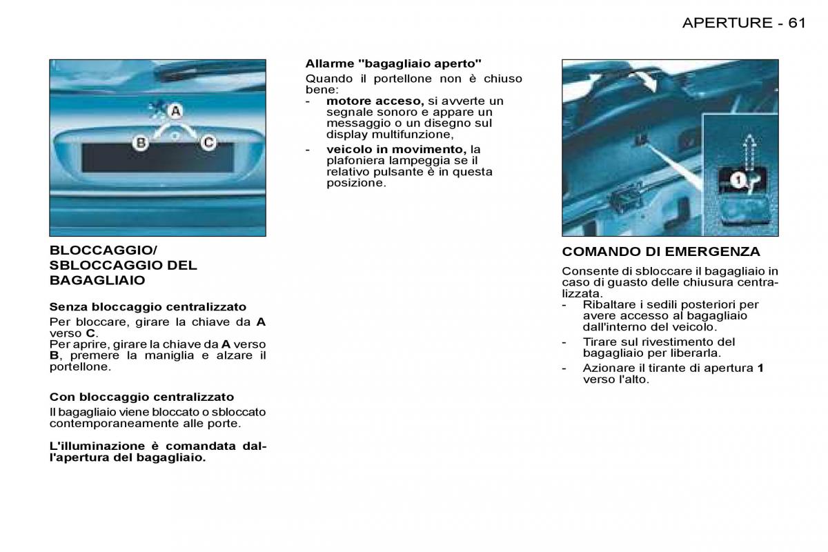 Peugeot 206 manuale del proprietario / page 64